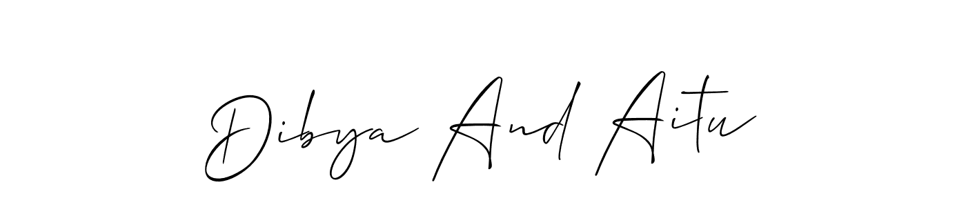 Check out images of Autograph of Dibya And Aitu name. Actor Dibya And Aitu Signature Style. Allison_Script is a professional sign style online. Dibya And Aitu signature style 2 images and pictures png
