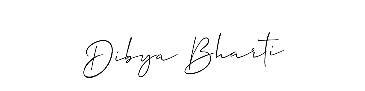 How to make Dibya Bharti name signature. Use Allison_Script style for creating short signs online. This is the latest handwritten sign. Dibya Bharti signature style 2 images and pictures png