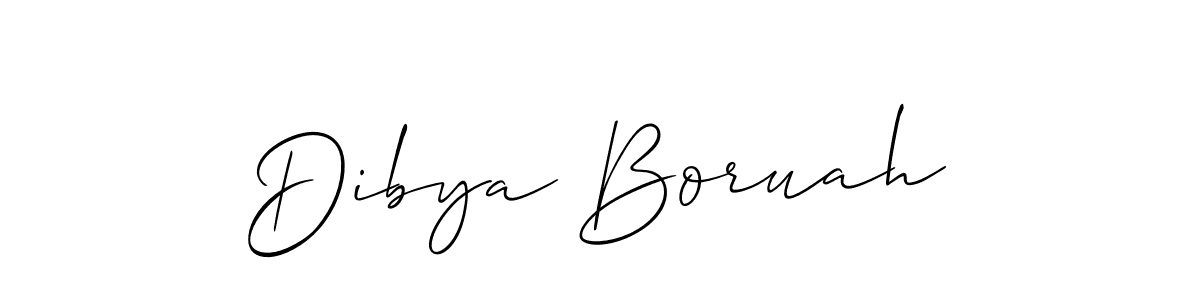 How to make Dibya Boruah name signature. Use Allison_Script style for creating short signs online. This is the latest handwritten sign. Dibya Boruah signature style 2 images and pictures png