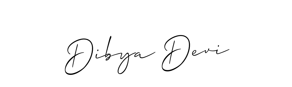 Use a signature maker to create a handwritten signature online. With this signature software, you can design (Allison_Script) your own signature for name Dibya Devi. Dibya Devi signature style 2 images and pictures png