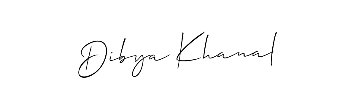 The best way (Allison_Script) to make a short signature is to pick only two or three words in your name. The name Dibya Khanal include a total of six letters. For converting this name. Dibya Khanal signature style 2 images and pictures png