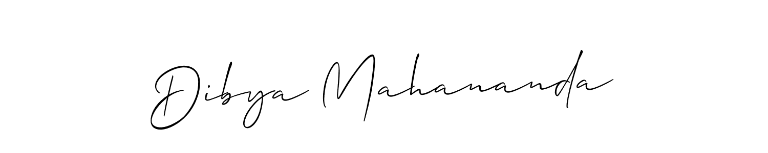 Dibya Mahananda stylish signature style. Best Handwritten Sign (Allison_Script) for my name. Handwritten Signature Collection Ideas for my name Dibya Mahananda. Dibya Mahananda signature style 2 images and pictures png