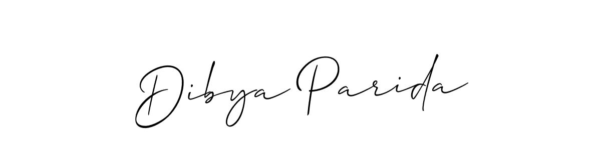 Dibya Parida stylish signature style. Best Handwritten Sign (Allison_Script) for my name. Handwritten Signature Collection Ideas for my name Dibya Parida. Dibya Parida signature style 2 images and pictures png