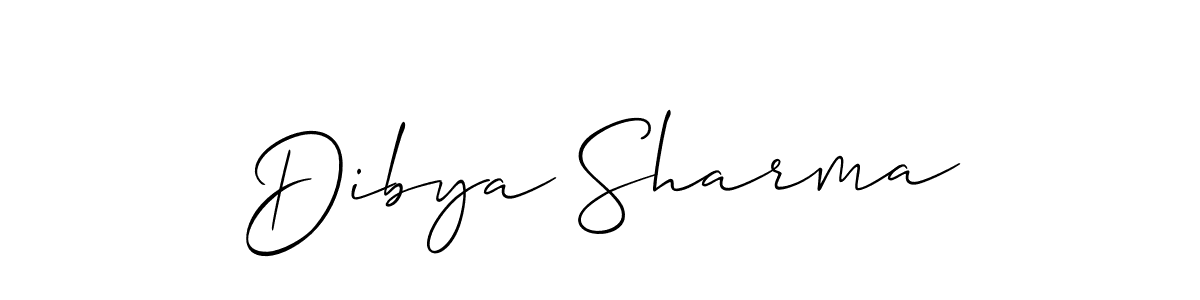 How to make Dibya Sharma signature? Allison_Script is a professional autograph style. Create handwritten signature for Dibya Sharma name. Dibya Sharma signature style 2 images and pictures png