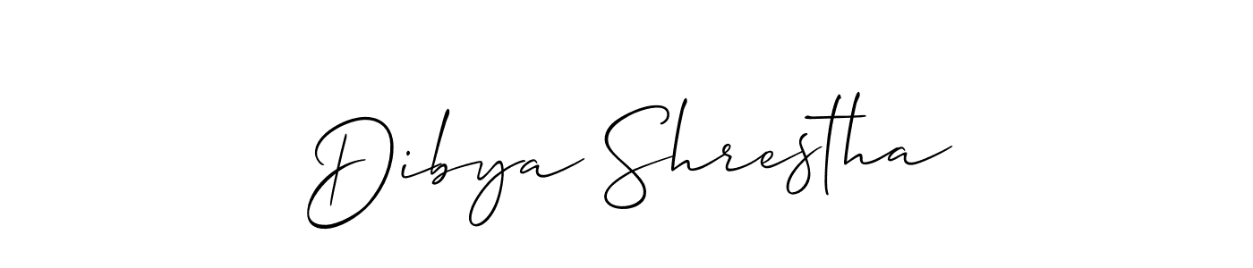Dibya Shrestha stylish signature style. Best Handwritten Sign (Allison_Script) for my name. Handwritten Signature Collection Ideas for my name Dibya Shrestha. Dibya Shrestha signature style 2 images and pictures png