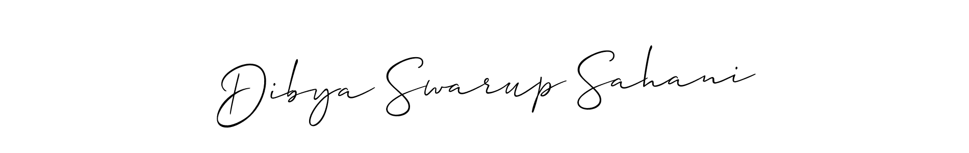How to Draw Dibya Swarup Sahani signature style? Allison_Script is a latest design signature styles for name Dibya Swarup Sahani. Dibya Swarup Sahani signature style 2 images and pictures png