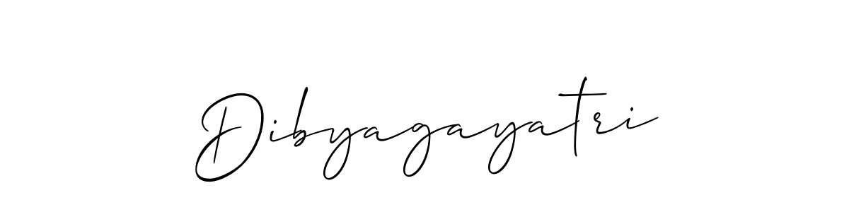 How to make Dibyagayatri signature? Allison_Script is a professional autograph style. Create handwritten signature for Dibyagayatri name. Dibyagayatri signature style 2 images and pictures png