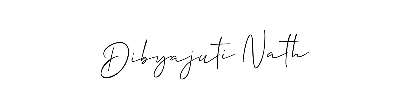 Also You can easily find your signature by using the search form. We will create Dibyajuti Nath name handwritten signature images for you free of cost using Allison_Script sign style. Dibyajuti Nath signature style 2 images and pictures png