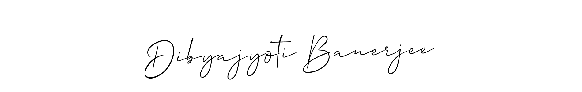 Create a beautiful signature design for name Dibyajyoti Banerjee. With this signature (Allison_Script) fonts, you can make a handwritten signature for free. Dibyajyoti Banerjee signature style 2 images and pictures png