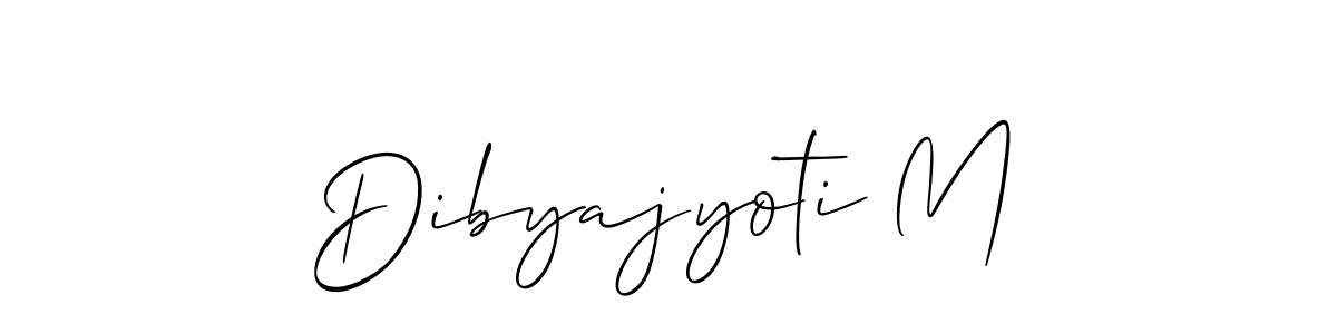It looks lik you need a new signature style for name Dibyajyoti M. Design unique handwritten (Allison_Script) signature with our free signature maker in just a few clicks. Dibyajyoti M signature style 2 images and pictures png