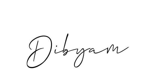 Make a beautiful signature design for name Dibyam. With this signature (Allison_Script) style, you can create a handwritten signature for free. Dibyam signature style 2 images and pictures png