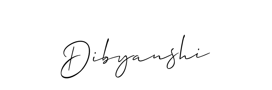 Make a beautiful signature design for name Dibyanshi. With this signature (Allison_Script) style, you can create a handwritten signature for free. Dibyanshi signature style 2 images and pictures png