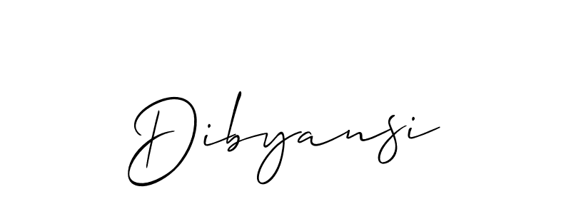Make a beautiful signature design for name Dibyansi. With this signature (Allison_Script) style, you can create a handwritten signature for free. Dibyansi signature style 2 images and pictures png