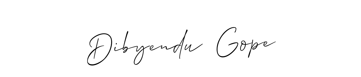 Also we have Dibyendu  Gope name is the best signature style. Create professional handwritten signature collection using Allison_Script autograph style. Dibyendu  Gope signature style 2 images and pictures png