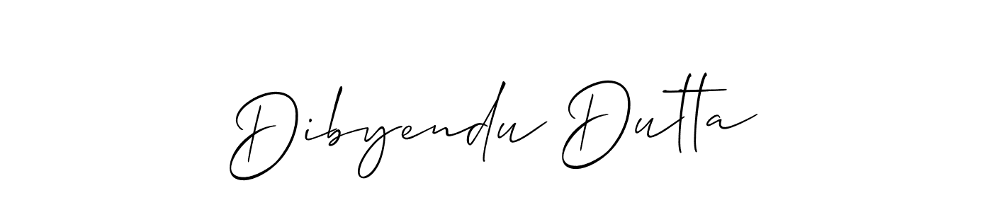 How to make Dibyendu Dutta signature? Allison_Script is a professional autograph style. Create handwritten signature for Dibyendu Dutta name. Dibyendu Dutta signature style 2 images and pictures png