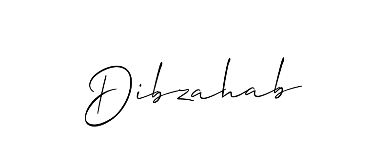 Create a beautiful signature design for name Dibzahab. With this signature (Allison_Script) fonts, you can make a handwritten signature for free. Dibzahab signature style 2 images and pictures png