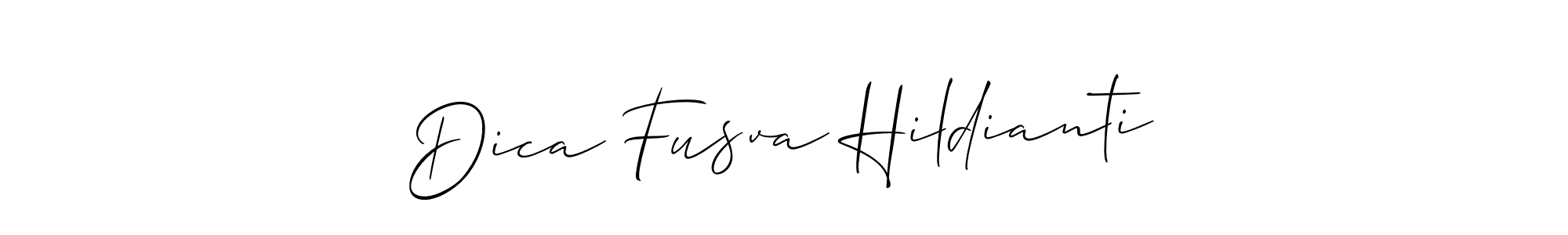 How to make Dica Fusva Hildianti signature? Allison_Script is a professional autograph style. Create handwritten signature for Dica Fusva Hildianti name. Dica Fusva Hildianti signature style 2 images and pictures png