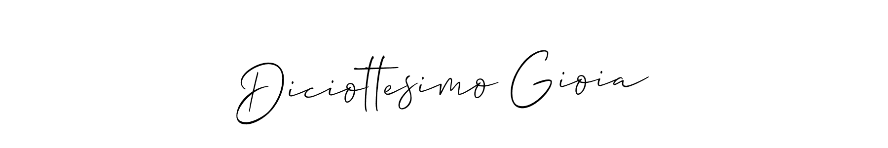 Make a beautiful signature design for name Diciottesimo Gioia. With this signature (Allison_Script) style, you can create a handwritten signature for free. Diciottesimo Gioia signature style 2 images and pictures png