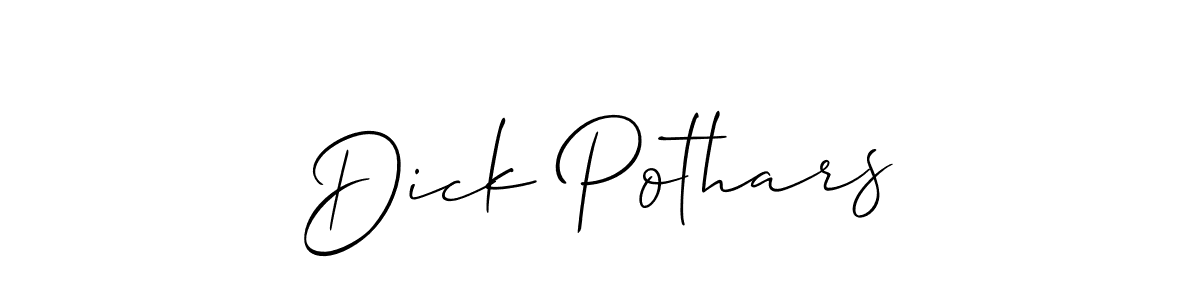 Allison_Script is a professional signature style that is perfect for those who want to add a touch of class to their signature. It is also a great choice for those who want to make their signature more unique. Get Dick Pothars name to fancy signature for free. Dick Pothars signature style 2 images and pictures png