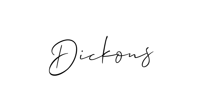 How to make Dickons signature? Allison_Script is a professional autograph style. Create handwritten signature for Dickons name. Dickons signature style 2 images and pictures png