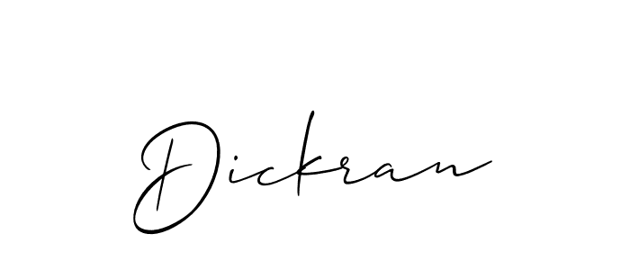 Create a beautiful signature design for name Dickran. With this signature (Allison_Script) fonts, you can make a handwritten signature for free. Dickran signature style 2 images and pictures png