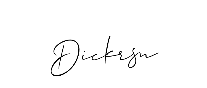 The best way (Allison_Script) to make a short signature is to pick only two or three words in your name. The name Dickrsn include a total of six letters. For converting this name. Dickrsn signature style 2 images and pictures png