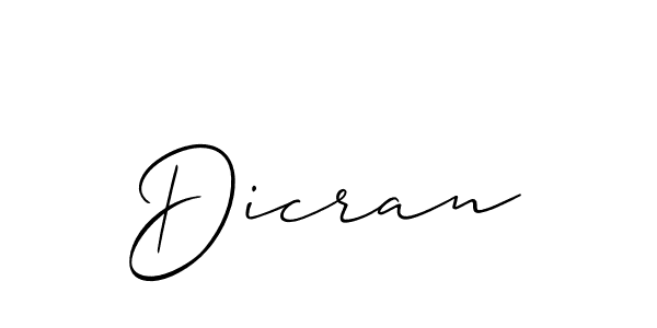 It looks lik you need a new signature style for name Dicran. Design unique handwritten (Allison_Script) signature with our free signature maker in just a few clicks. Dicran signature style 2 images and pictures png