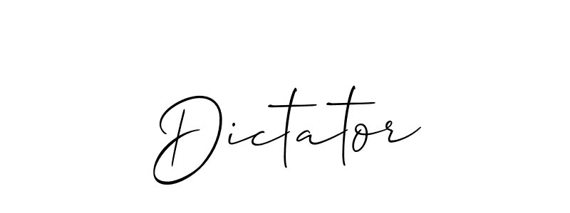 Use a signature maker to create a handwritten signature online. With this signature software, you can design (Allison_Script) your own signature for name Dictator. Dictator signature style 2 images and pictures png