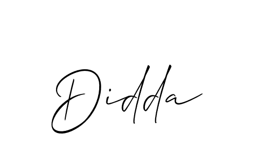 The best way (Allison_Script) to make a short signature is to pick only two or three words in your name. The name Didda include a total of six letters. For converting this name. Didda signature style 2 images and pictures png