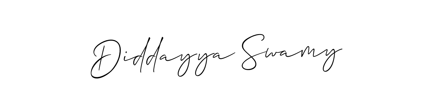 Make a beautiful signature design for name Diddayya Swamy. With this signature (Allison_Script) style, you can create a handwritten signature for free. Diddayya Swamy signature style 2 images and pictures png