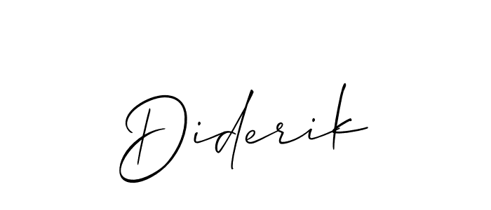 Use a signature maker to create a handwritten signature online. With this signature software, you can design (Allison_Script) your own signature for name Diderik. Diderik signature style 2 images and pictures png