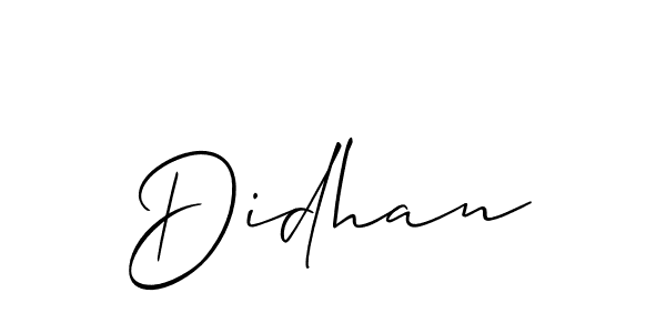 Use a signature maker to create a handwritten signature online. With this signature software, you can design (Allison_Script) your own signature for name Didhan. Didhan signature style 2 images and pictures png