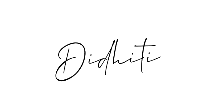 Use a signature maker to create a handwritten signature online. With this signature software, you can design (Allison_Script) your own signature for name Didhiti. Didhiti signature style 2 images and pictures png