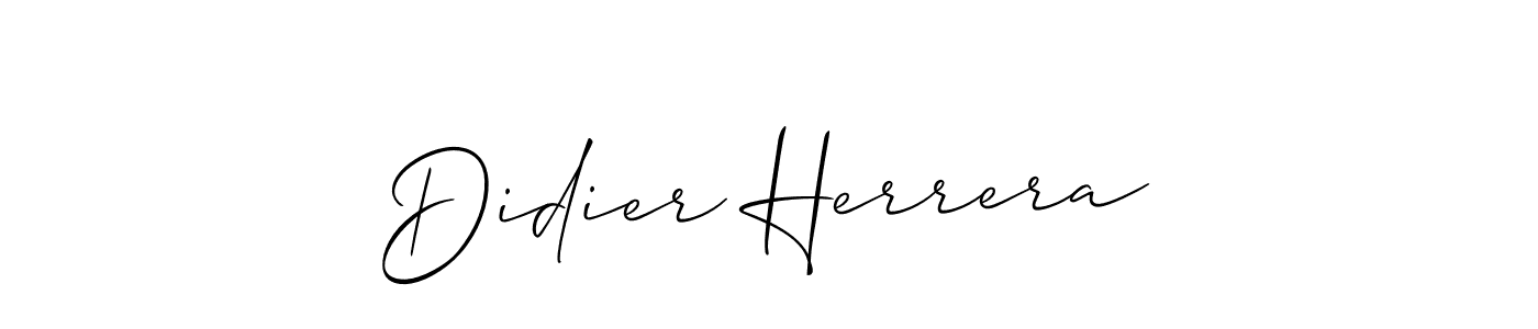 How to make Didier Herrera name signature. Use Allison_Script style for creating short signs online. This is the latest handwritten sign. Didier Herrera signature style 2 images and pictures png