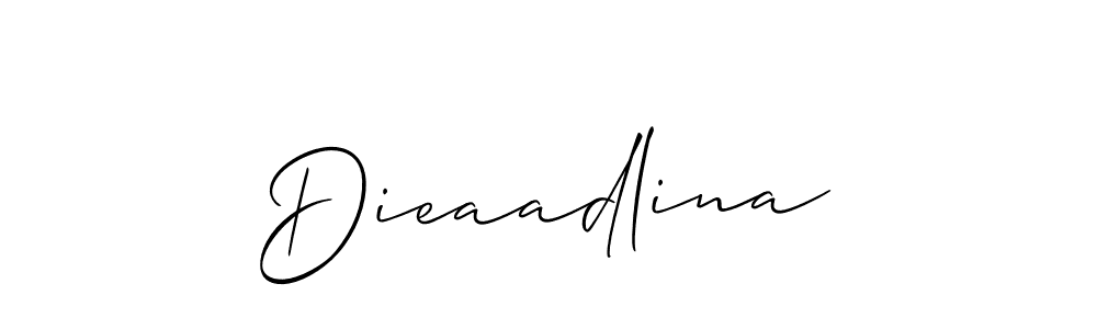 It looks lik you need a new signature style for name Dieaadlina. Design unique handwritten (Allison_Script) signature with our free signature maker in just a few clicks. Dieaadlina signature style 2 images and pictures png