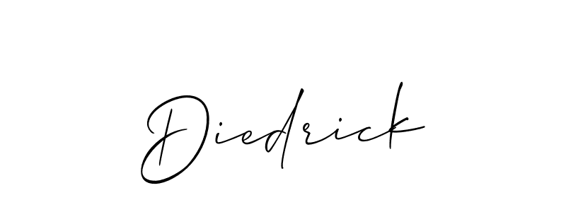 Make a short Diedrick signature style. Manage your documents anywhere anytime using Allison_Script. Create and add eSignatures, submit forms, share and send files easily. Diedrick signature style 2 images and pictures png