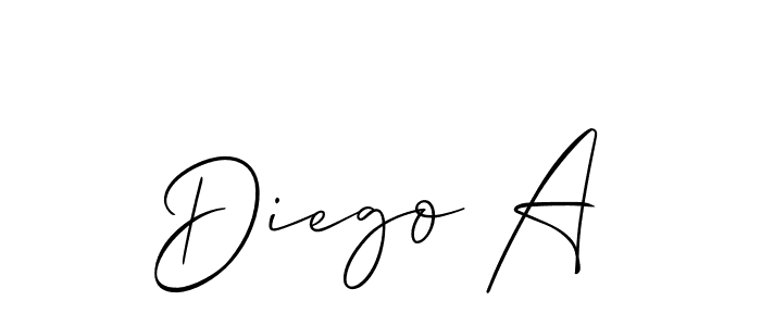 Design your own signature with our free online signature maker. With this signature software, you can create a handwritten (Allison_Script) signature for name Diego A. Diego A signature style 2 images and pictures png
