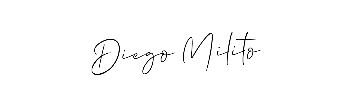 Allison_Script is a professional signature style that is perfect for those who want to add a touch of class to their signature. It is also a great choice for those who want to make their signature more unique. Get Diego Milito name to fancy signature for free. Diego Milito signature style 2 images and pictures png