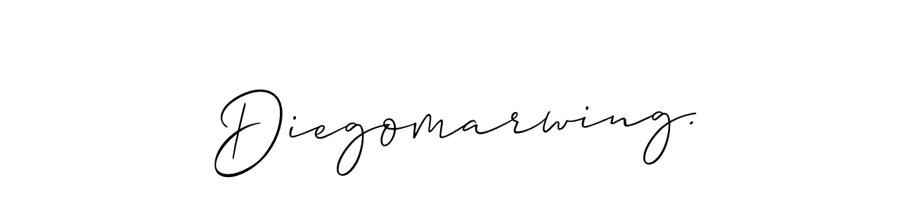 How to make Diegomarwing. name signature. Use Allison_Script style for creating short signs online. This is the latest handwritten sign. Diegomarwing. signature style 2 images and pictures png