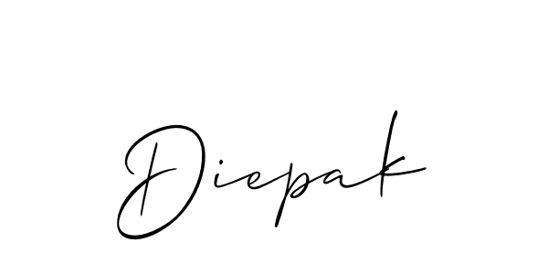 Make a beautiful signature design for name Diepak. With this signature (Allison_Script) style, you can create a handwritten signature for free. Diepak signature style 2 images and pictures png