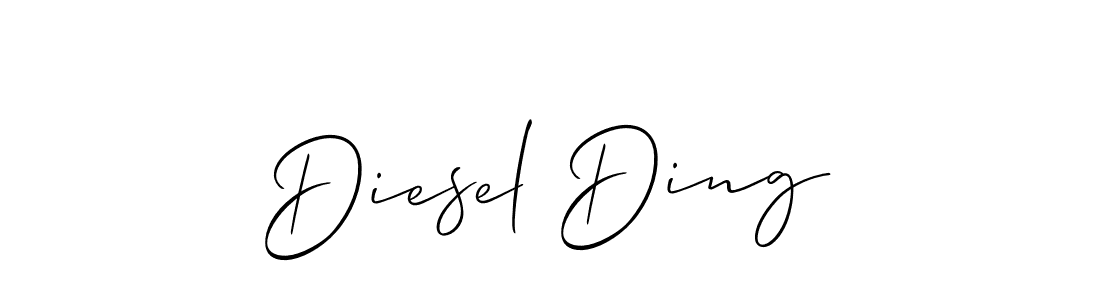 The best way (Allison_Script) to make a short signature is to pick only two or three words in your name. The name Diesel Ding include a total of six letters. For converting this name. Diesel Ding signature style 2 images and pictures png