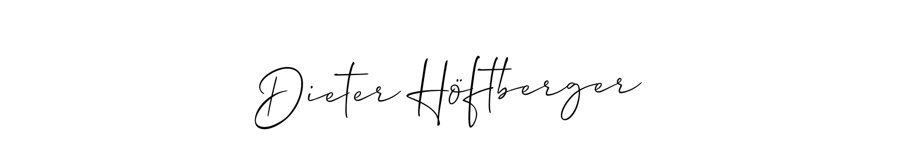 Make a short Dieter Höftberger signature style. Manage your documents anywhere anytime using Allison_Script. Create and add eSignatures, submit forms, share and send files easily. Dieter Höftberger signature style 2 images and pictures png