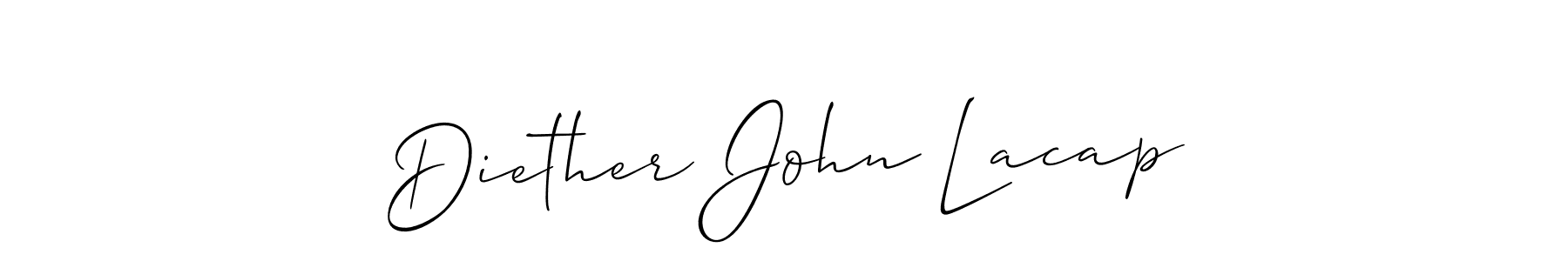 Create a beautiful signature design for name Diether John Lacap. With this signature (Allison_Script) fonts, you can make a handwritten signature for free. Diether John Lacap signature style 2 images and pictures png