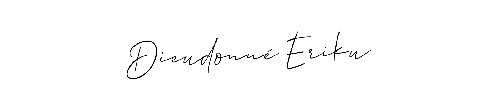 Use a signature maker to create a handwritten signature online. With this signature software, you can design (Allison_Script) your own signature for name Dieudonné Eriku. Dieudonné Eriku signature style 2 images and pictures png