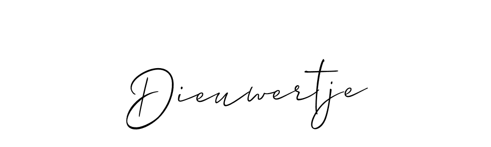 if you are searching for the best signature style for your name Dieuwertje. so please give up your signature search. here we have designed multiple signature styles  using Allison_Script. Dieuwertje signature style 2 images and pictures png