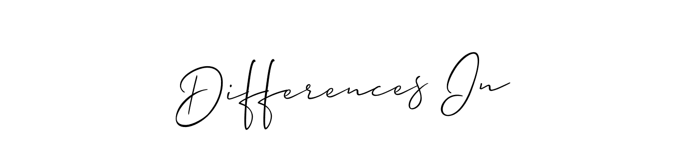 How to make Differences In signature? Allison_Script is a professional autograph style. Create handwritten signature for Differences In name. Differences In signature style 2 images and pictures png