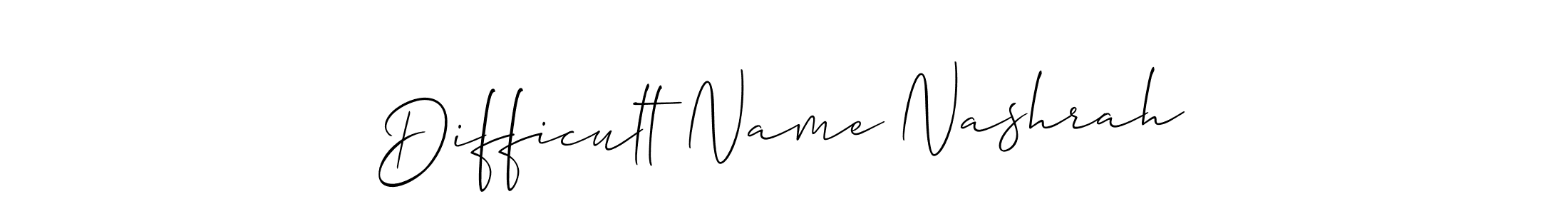 Design your own signature with our free online signature maker. With this signature software, you can create a handwritten (Allison_Script) signature for name Difficult Name Nashrah. Difficult Name Nashrah signature style 2 images and pictures png