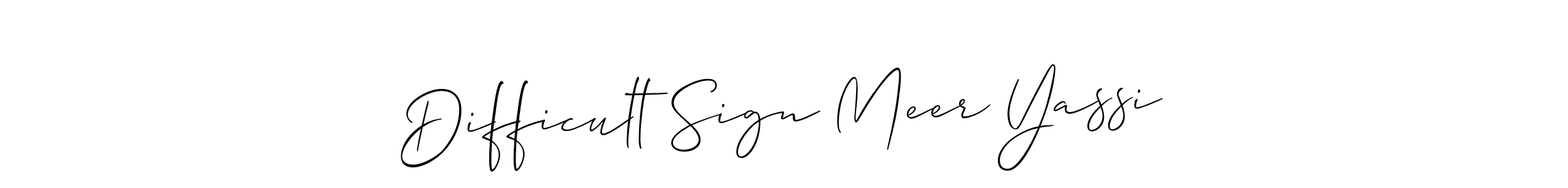 Use a signature maker to create a handwritten signature online. With this signature software, you can design (Allison_Script) your own signature for name Difficult Sign Meer Yassi. Difficult Sign Meer Yassi signature style 2 images and pictures png