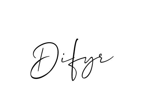 Create a beautiful signature design for name Difyr. With this signature (Allison_Script) fonts, you can make a handwritten signature for free. Difyr signature style 2 images and pictures png