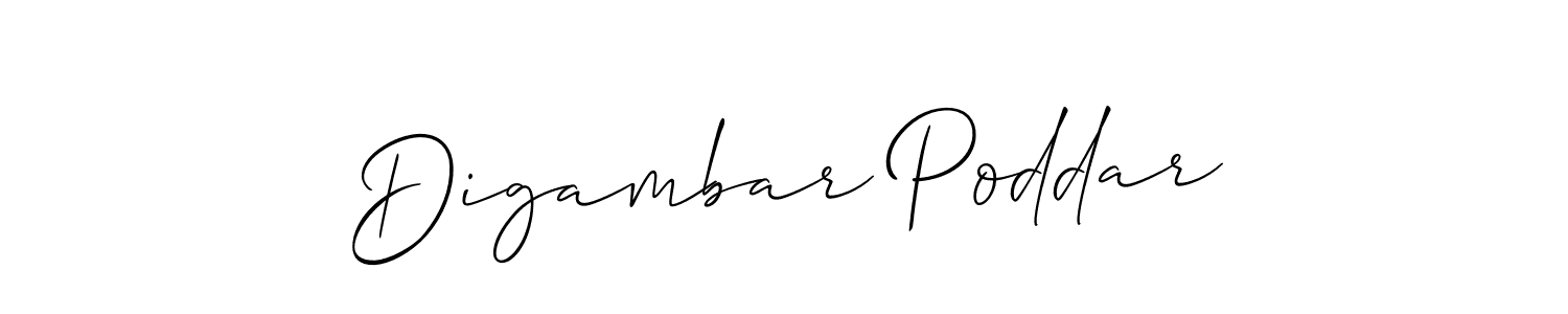 How to make Digambar Poddar signature? Allison_Script is a professional autograph style. Create handwritten signature for Digambar Poddar name. Digambar Poddar signature style 2 images and pictures png